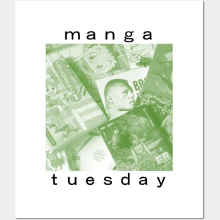 Manga Tuesday (green-white) Posters and Art